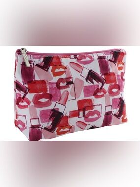 Clinique Red & Pink Lipstick and Lips Cosmetic Makeup Travel Bag